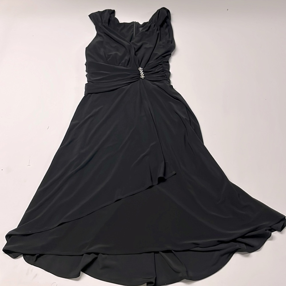 Scarlet nite black dress with rhinestone waist accent